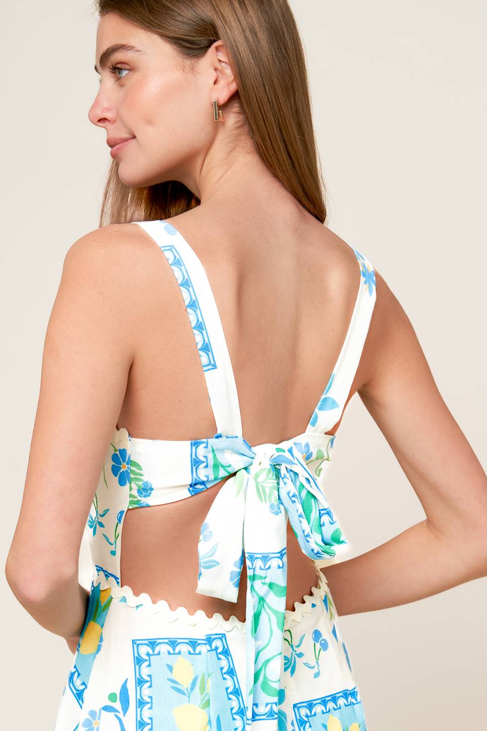 ON THE MOVE BLUE WOVEN MIDI DRESS Flying Tomato